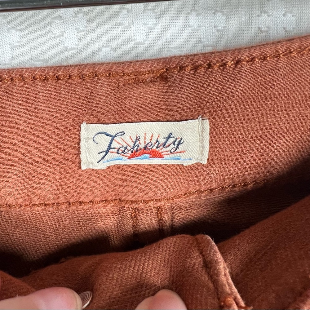 Faherty Burnt Orange Stretch Terry Patch Pocket B… - image 3